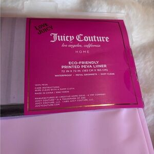 Juicy Couture Pink PEVA Shower Liner